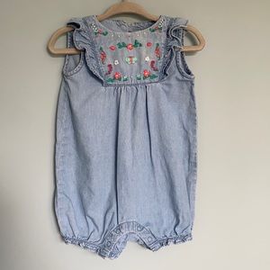 2/$25 Gymboree Baby Girl Cotton Romper Size 6-12M